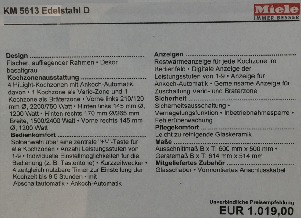... 860€ Abholpreis statt 1029!