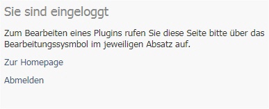 II. Info nach dem Einloggen